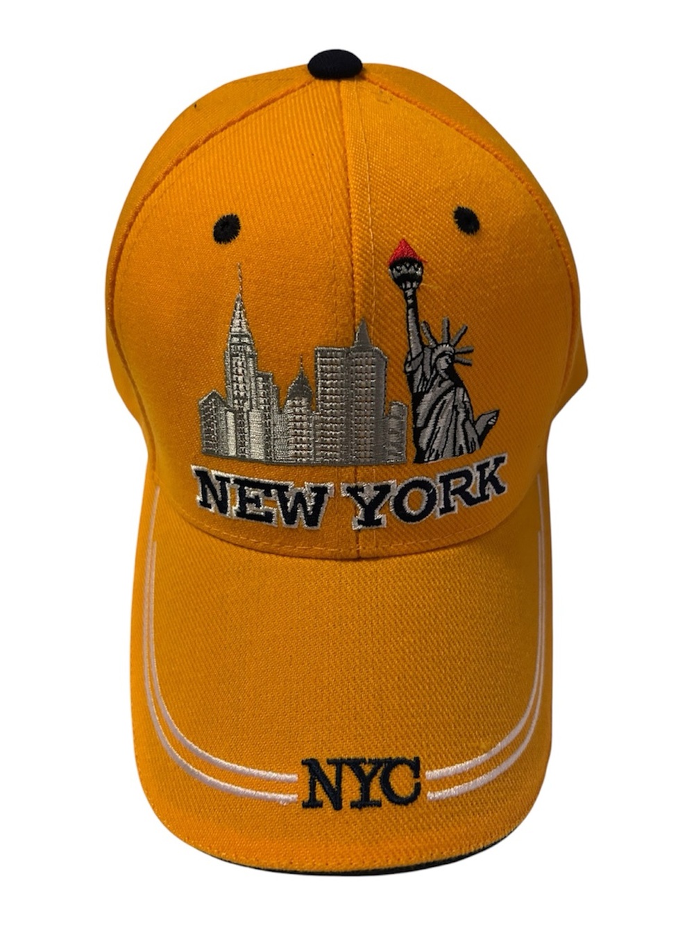 Yellow New York NYC Skyline Embroidered Baseball Cap